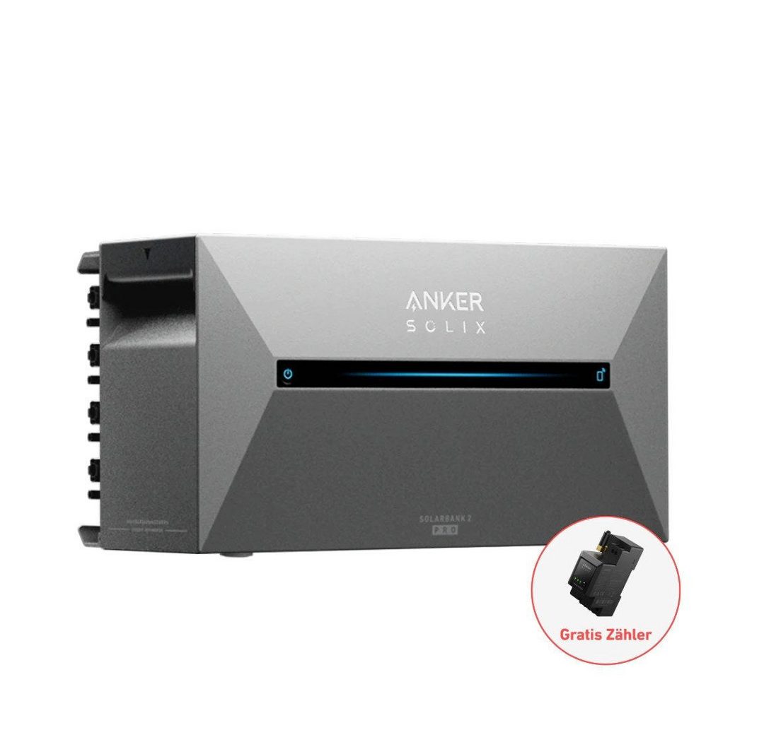 Anker Balkonkraftwerk SOLIX Solarbank 2 E1600 Pro Speicher+Smart Meter+0/1/2/3 BP1600