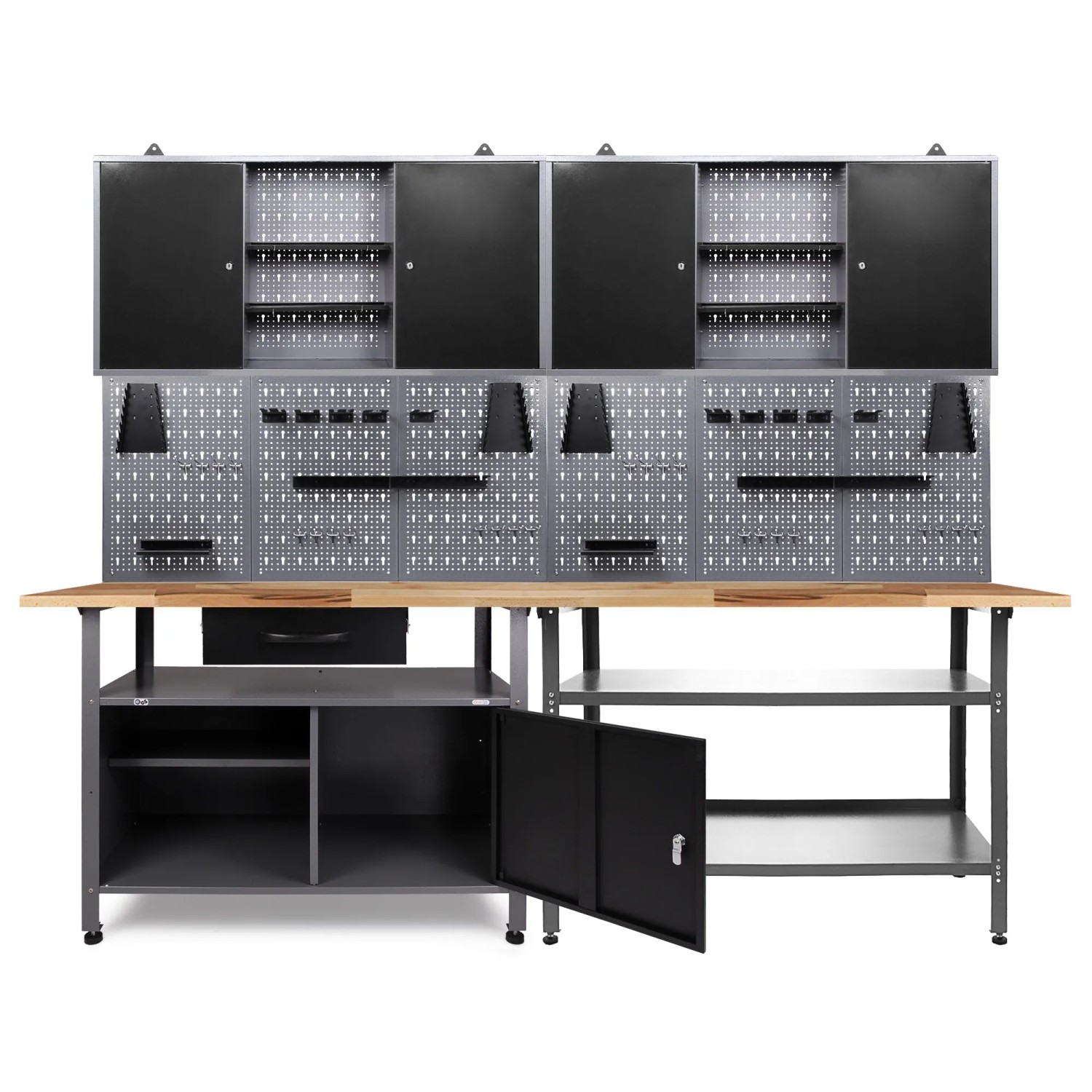 Ondis24 Werkbank Set Erfinder 240 cm 2 Schränke Werkstatt