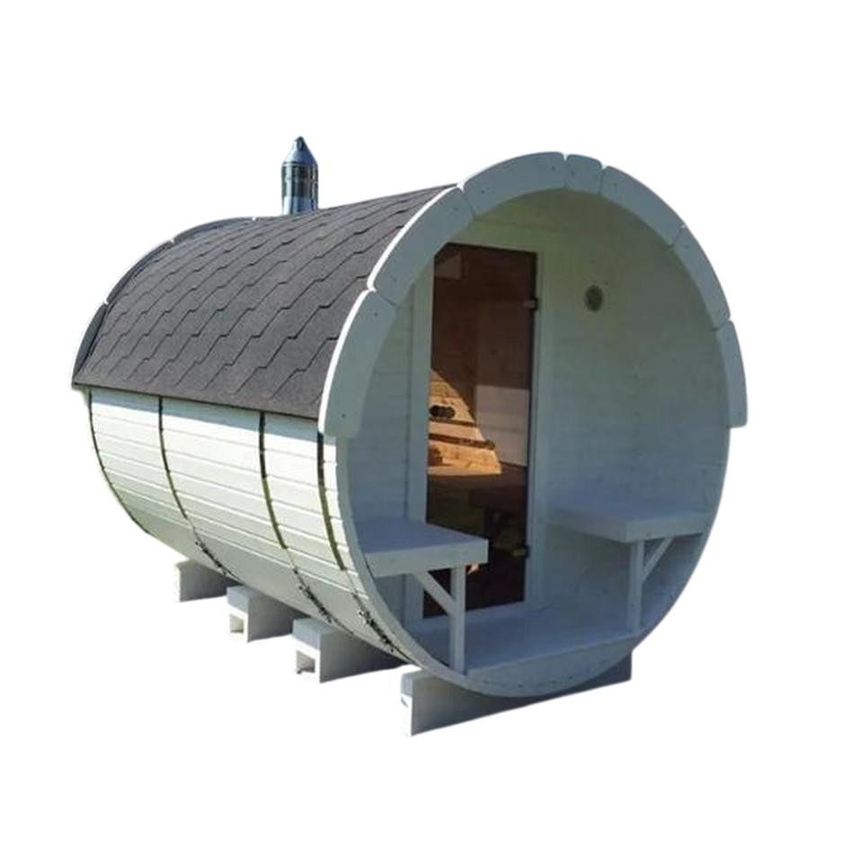 JVmoebel Fasssauna Holzfass Sauna für den Garten mit Edelstahl-Elementen