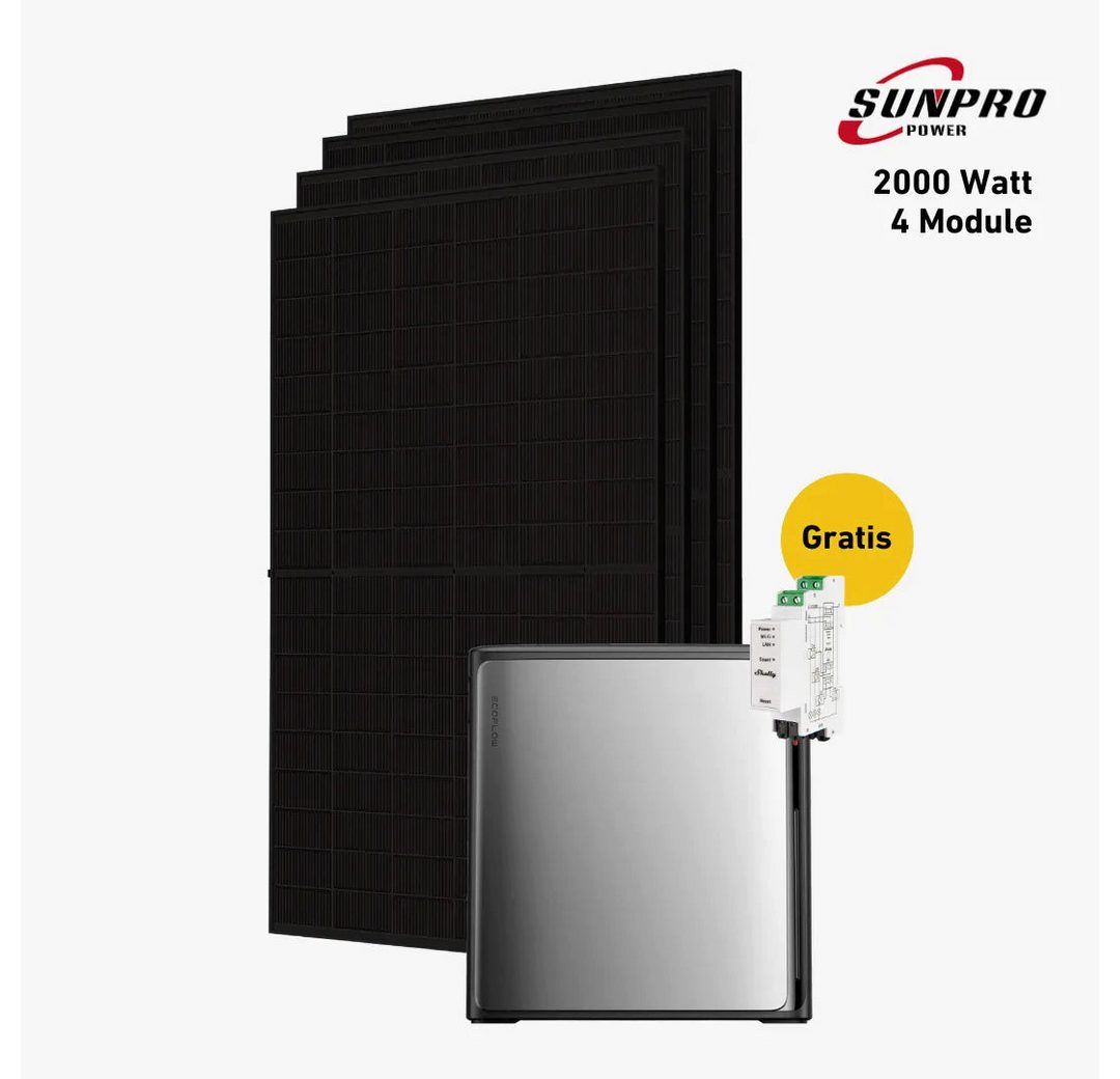 Balkonstrom Balkonkraftwerk 2000W + Speicher