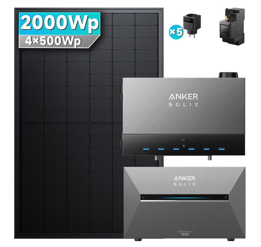 SolarMars Balkonkraftwerk mit Speicher 2000W mit Power Dock Solarbank Multisystem