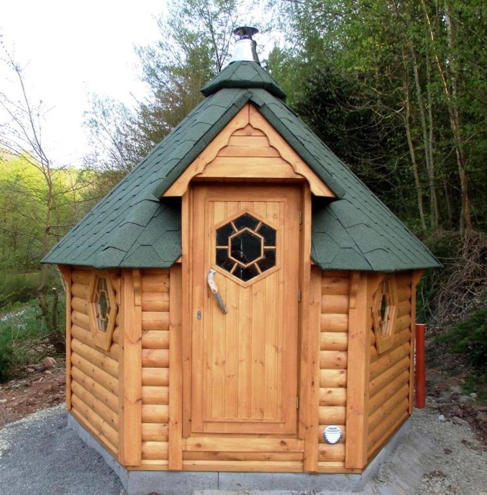 JVmoebel Saunahaus Gartensauna aus hochwertigem Holz mit modernem Design