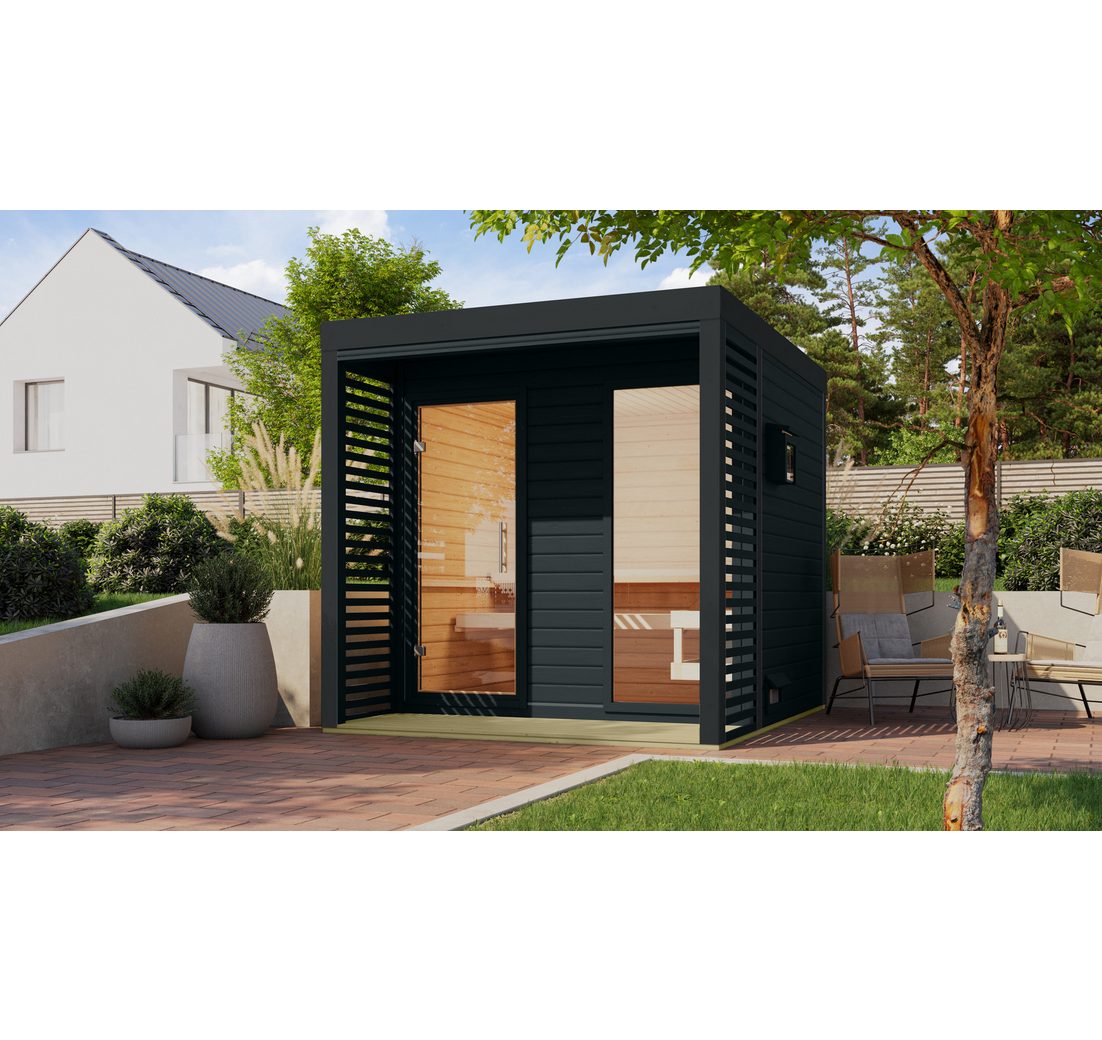 Karibu Saunahaus »Adrian 2« anthrazit