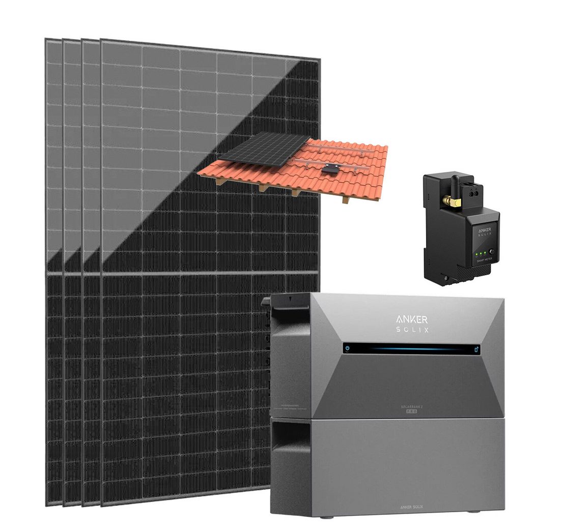 ANKER SOLIX Balkonkraftwerk 2000W Balkonkraftwerk Anker Solarbank 3 E2700 Pro und BP2700 0% MwSt