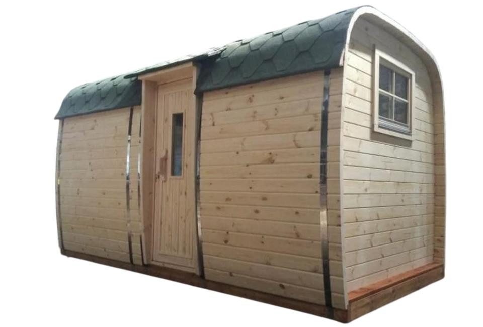 JVmoebel Saunahaus Massivholzsauna aus Naturholz mit rustikalem Design