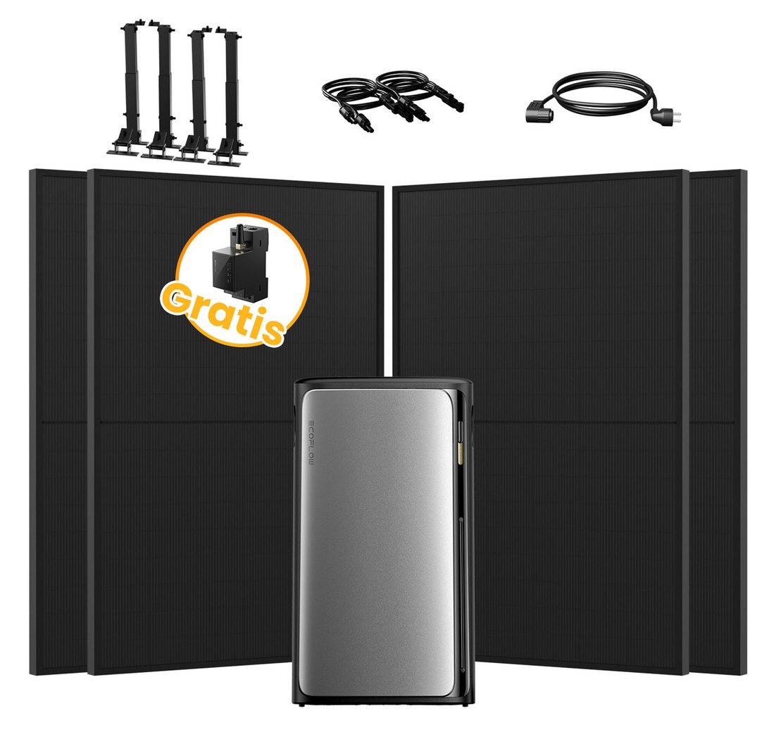 Ecoflow Balkonkraftwerk 1800W EcoFlow Stream Ultra Speicher mit AC Pro Akku und Halterung