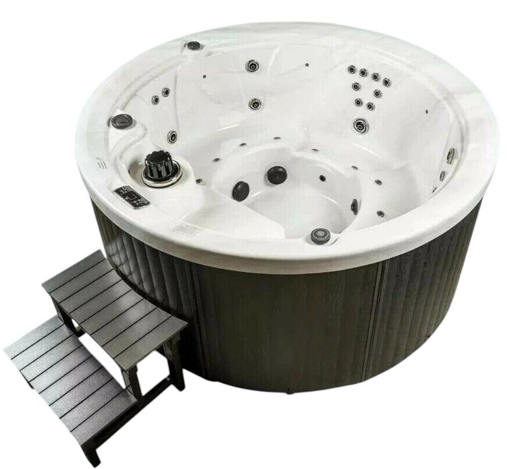 DEKO VERTRIEB BAYERN Whirlpool XXL Luxus LED Whirlpool 208 cm rund SPA Hot Tub Ozon Outdoor+Indoor 4