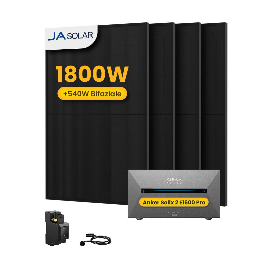 Anker Balkonkraftwerk 1800W Solaranlage Anker Solix Solarbank 2 E1600 Pro mit Smart Meter