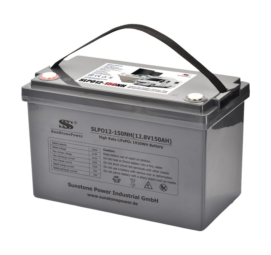 Sunstone Power 12V 150AH Lithium-Eisenphosphat-Batterie für Wohnwagen Solaranlagen Solarakkus 150000 mAh (12 V)