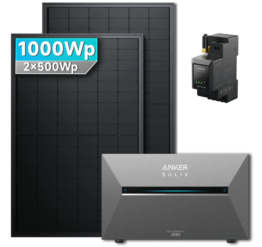 SolarMars Balkonkraftwerk mit Speicher 1000W Anker Solix Solarbank 3 E2700 Pro