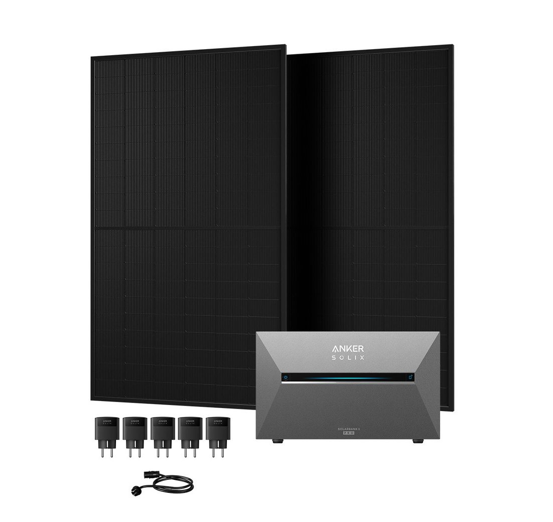 Anker Balkonkraftwerk 1000W Anker SOLIX Solarbank 3 E2700 Pro mit Zusatzsakku und Smart Plug