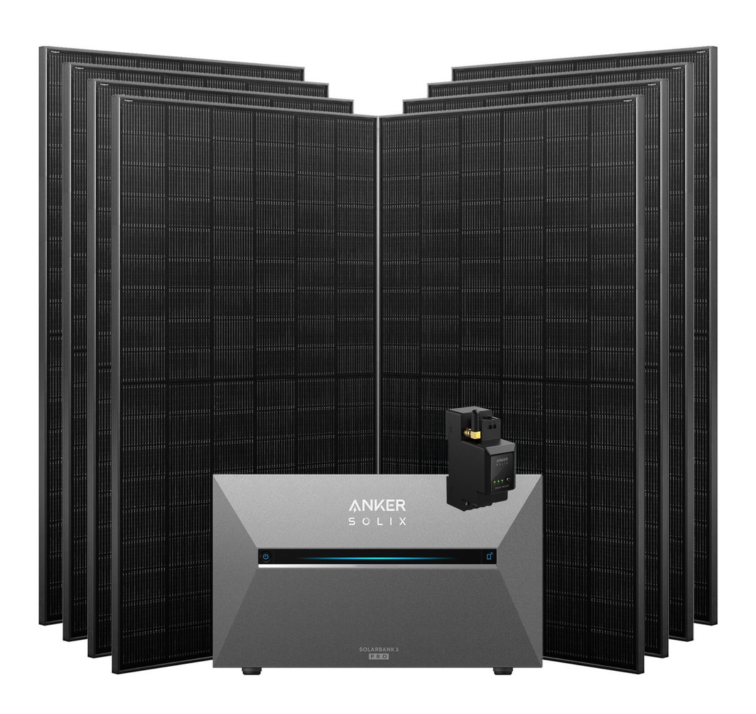 Anker Balkonkraftwerk Solix 3640W Photovoltaikanlage Komplettset mit Solarbank E2700 3 Pro