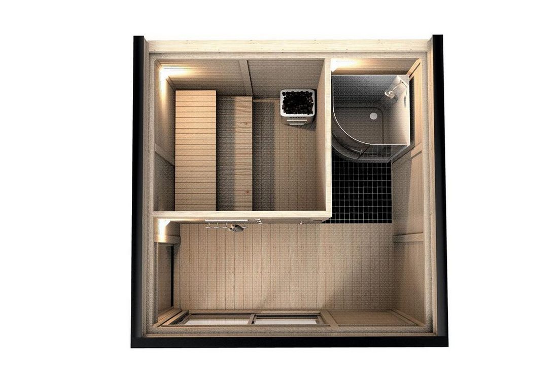 (Holzsauna) Hergestellt in Europa