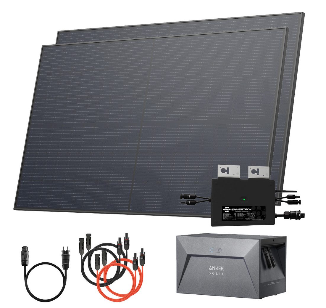 Solarway Balkonkraftwerk mit Speicher All in One 1000 Wp / 800 Watt komplett Steckdose