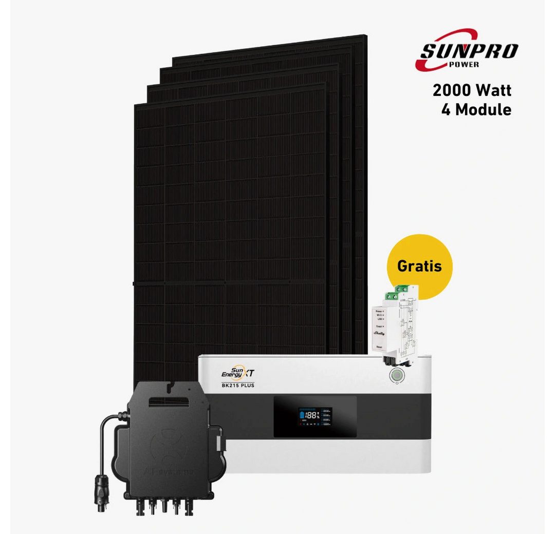 Balkonstrom Balkonkraftwerk 2000W + Speicher