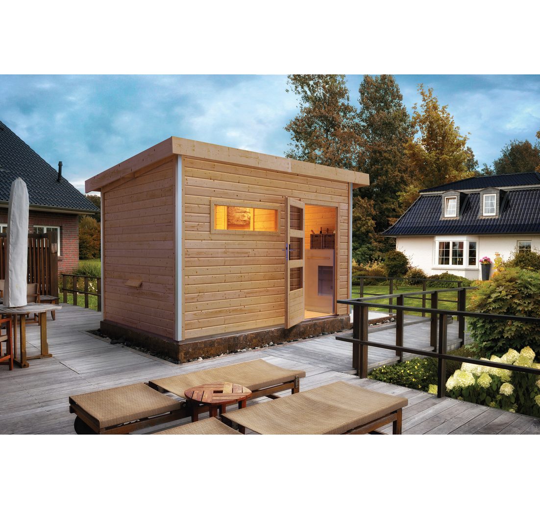 Karibu Saunahaus »Simon 2« mit moderner Tür