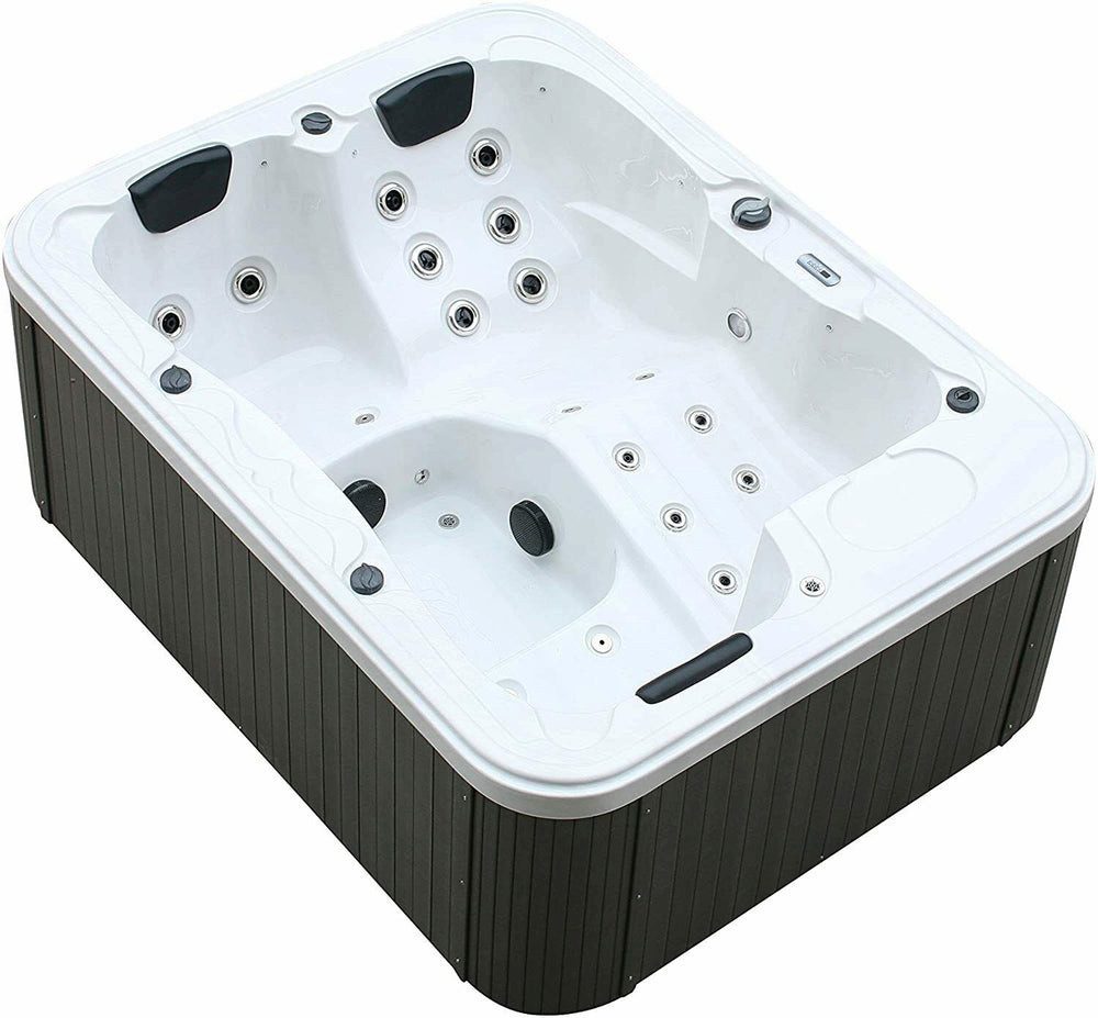DEKO VERTRIEB BAYERN Whirlpool XXL Luxus SPA LED Whirlpool SET 210x160 Farblicht Outdoor-Indoor Pool