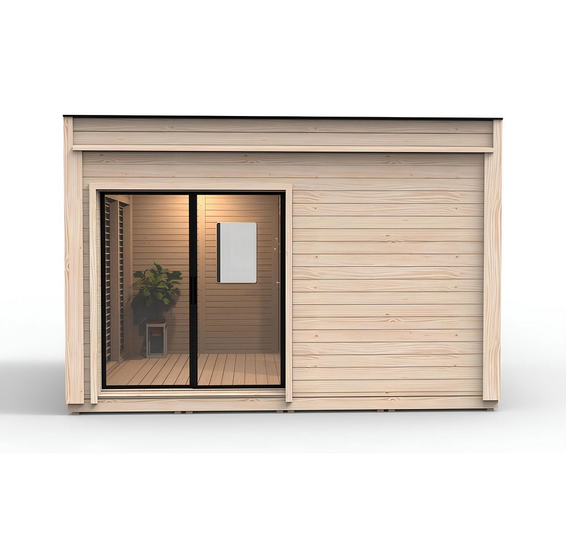 Xlmoebel Saunahaus Holzsauna im rustikalen Landhausstil für entspannende Wellnessmomente