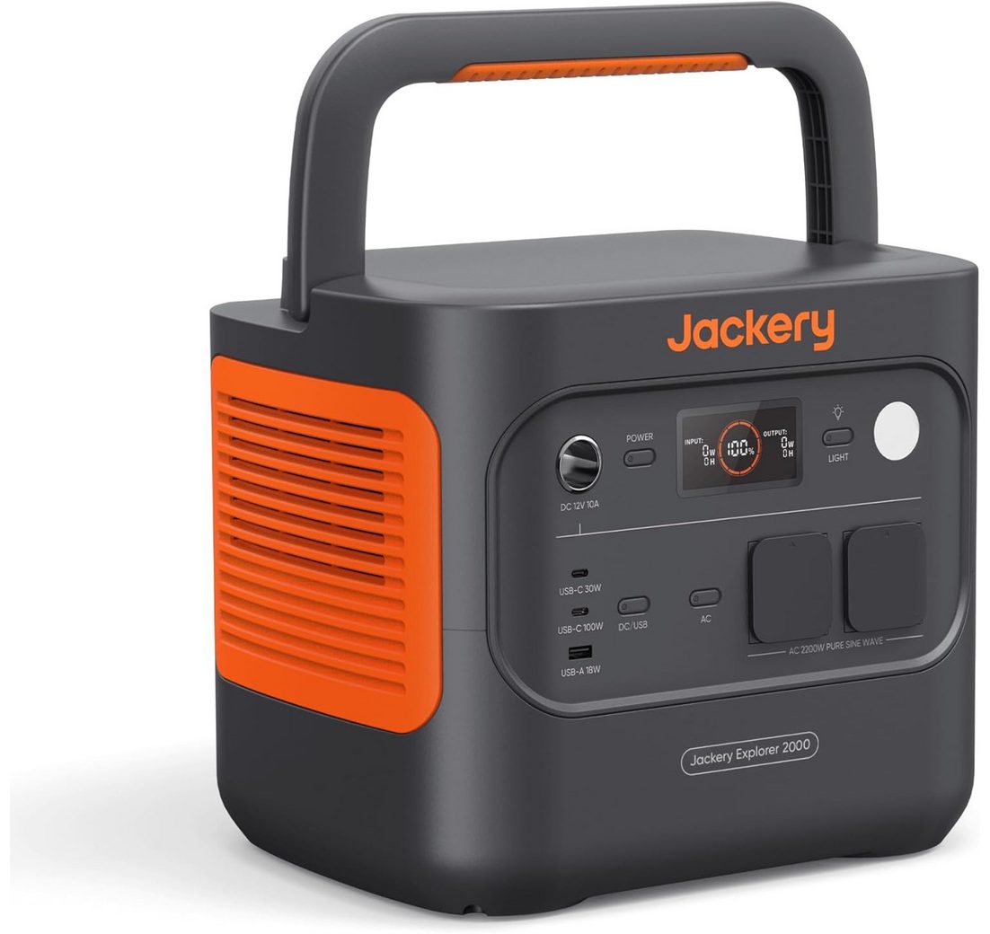 Jackery Stromerzeuger E2000 v2 tragbare Powerstation 2042Wh LiFePO4 Akku Solargenerator