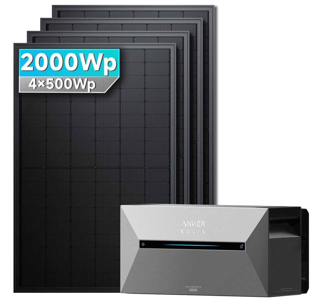 SolarMars Balkonkraftwerk Mit Speicher 2000W mit Anker SOLIX Solarbank 2 E1600 Pro / E2700 Pro