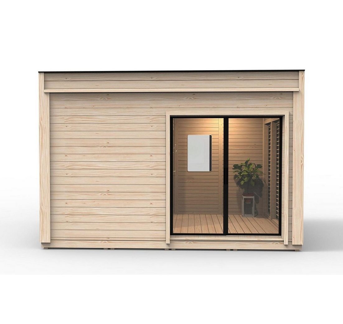 JVmoebel Saunahaus Trockensauna aus Holz für Garten und Wellnessbereich