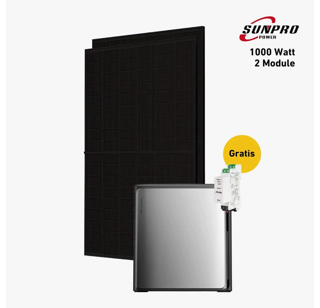 Balkonstrom Balkonkraftwerk 1000W + Speicher