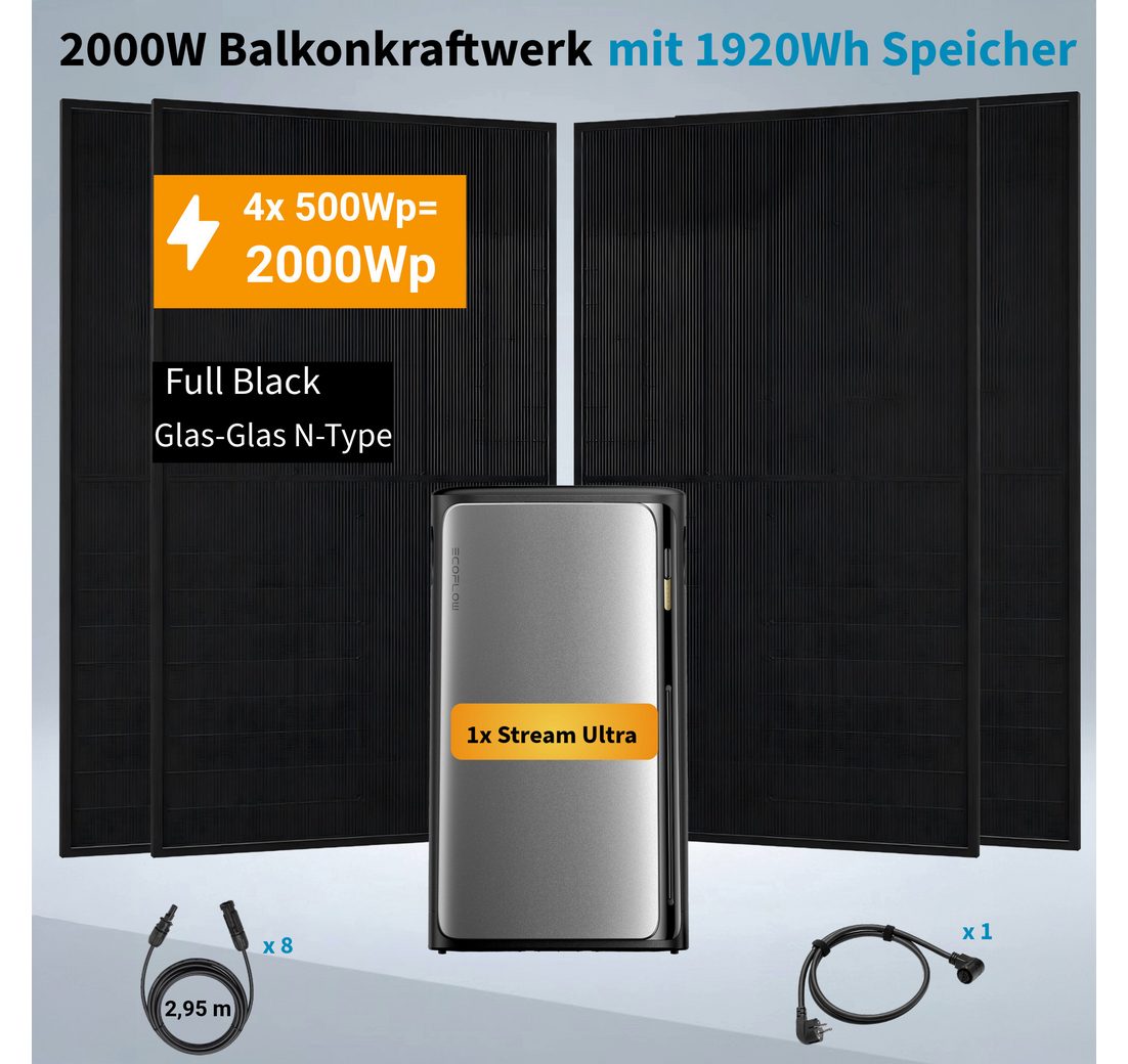 92 kWh+4 × 500 W JA Solar Module Komplettset