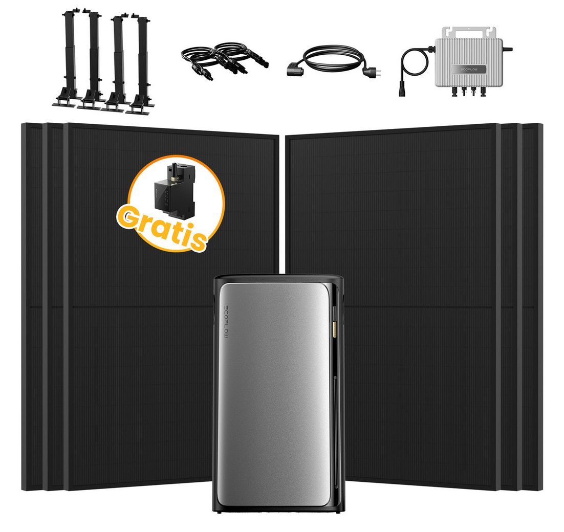 Ecoflow Balkonkraftwerk 2700W EcoFlow Stream Ultra Speicher mit AC Pro Akku und Halterung