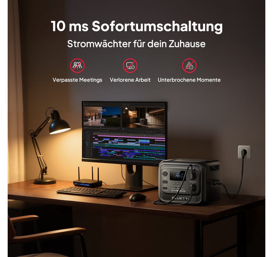 (LiFePO4 Batterie Backup mit 2400W AC Ausgängen (4800W Surge)