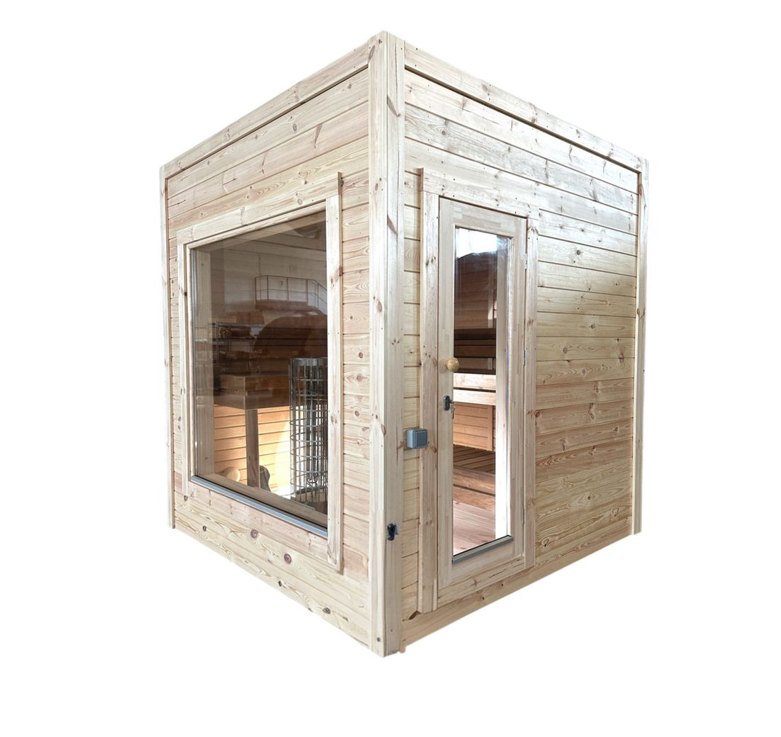 JVmoebel Saunahaus Moderne Gartensauna aus Naturholz in Beige