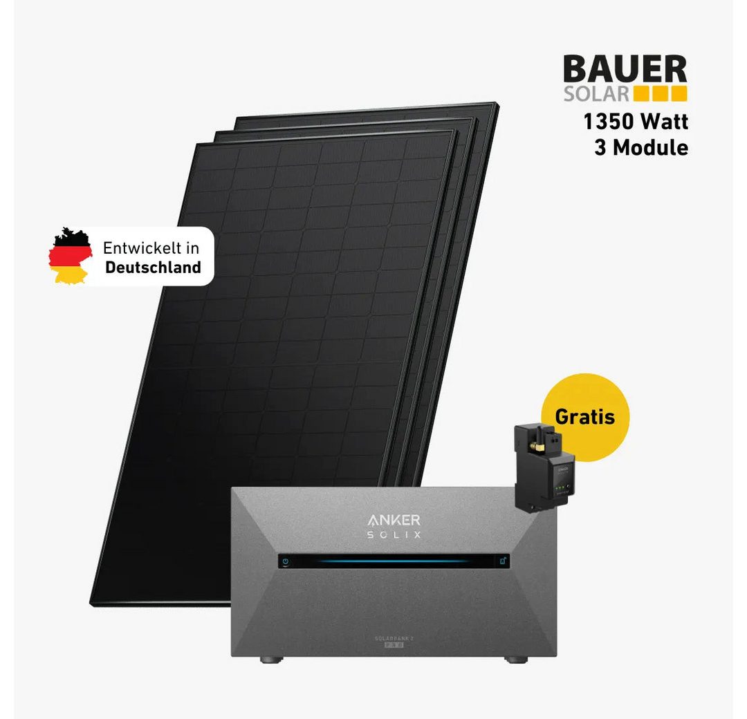 Balkonstrom Balkonkraftwerk 1350W mit Speicher