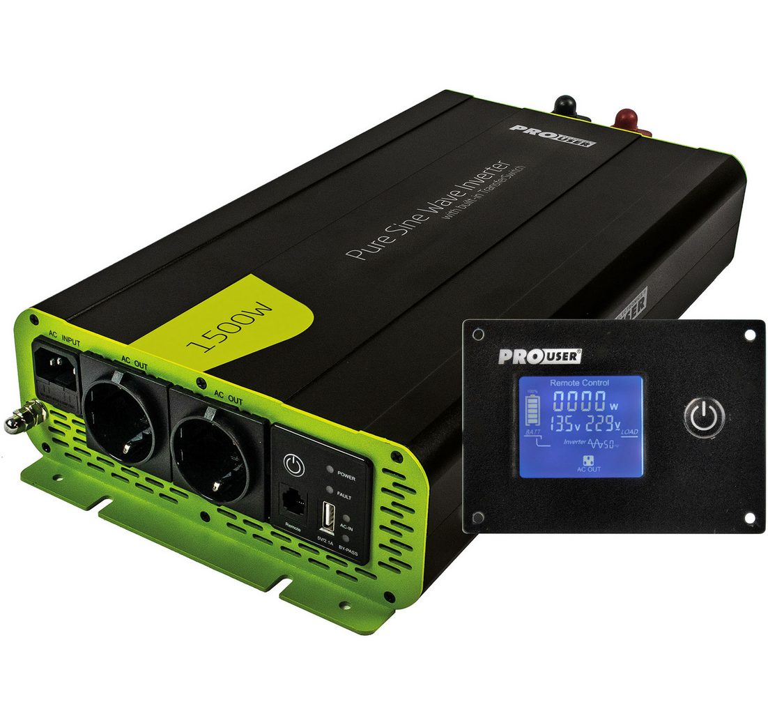 PROUSER Wechselrichter Spannungswandler Sinus 1500W