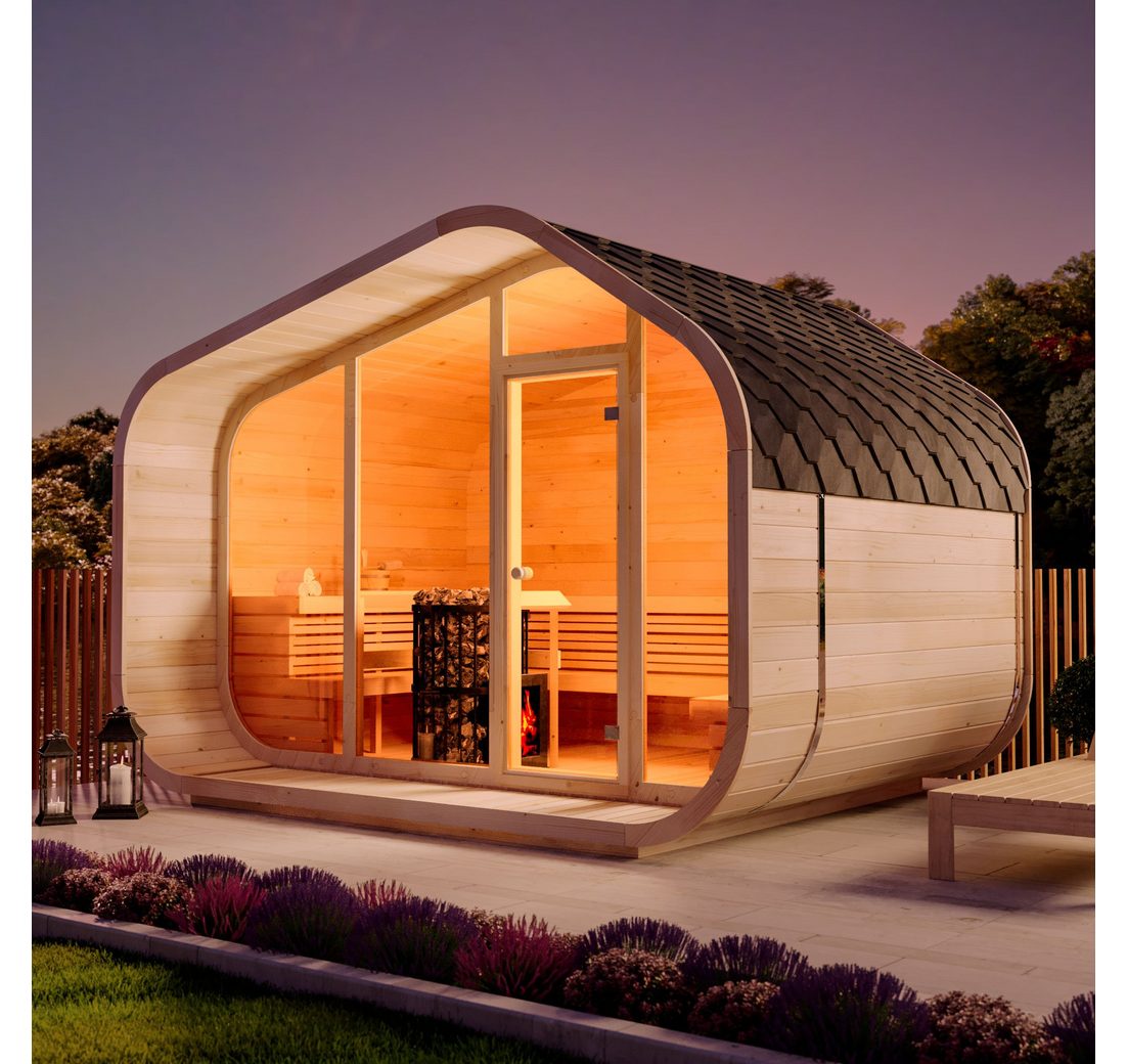 FinnTherm Fasssauna ScandiCube Wave Premium