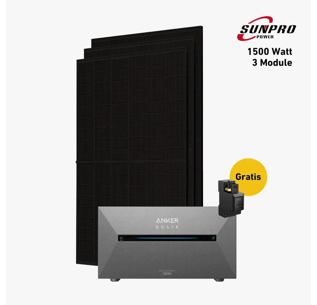 Balkonstrom Balkonkraftwerk 1500 Watt mit Speicher