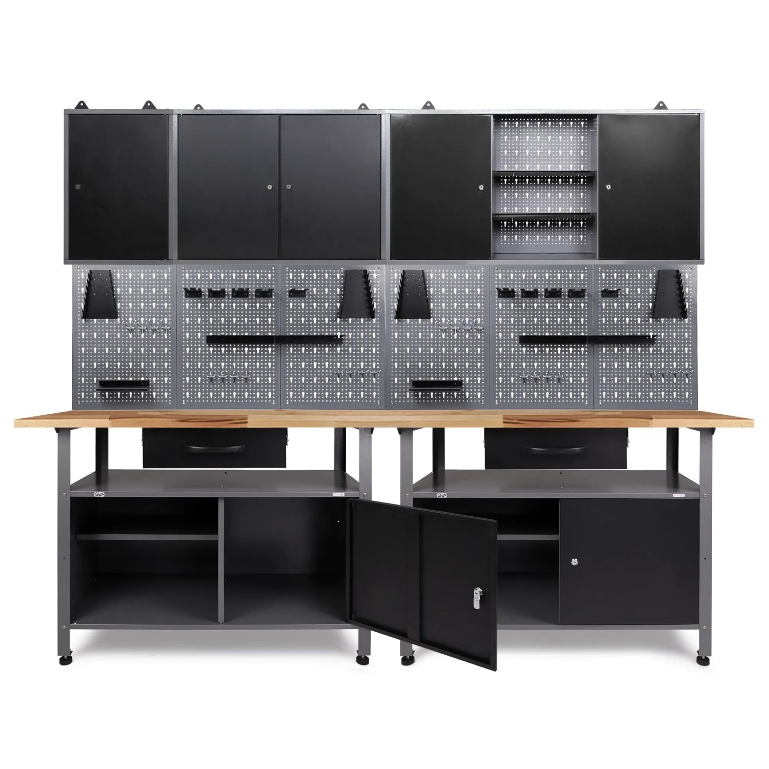 Ondis24 Werkbank Set Klaus 240 cm 3 Schränke Werkstatt