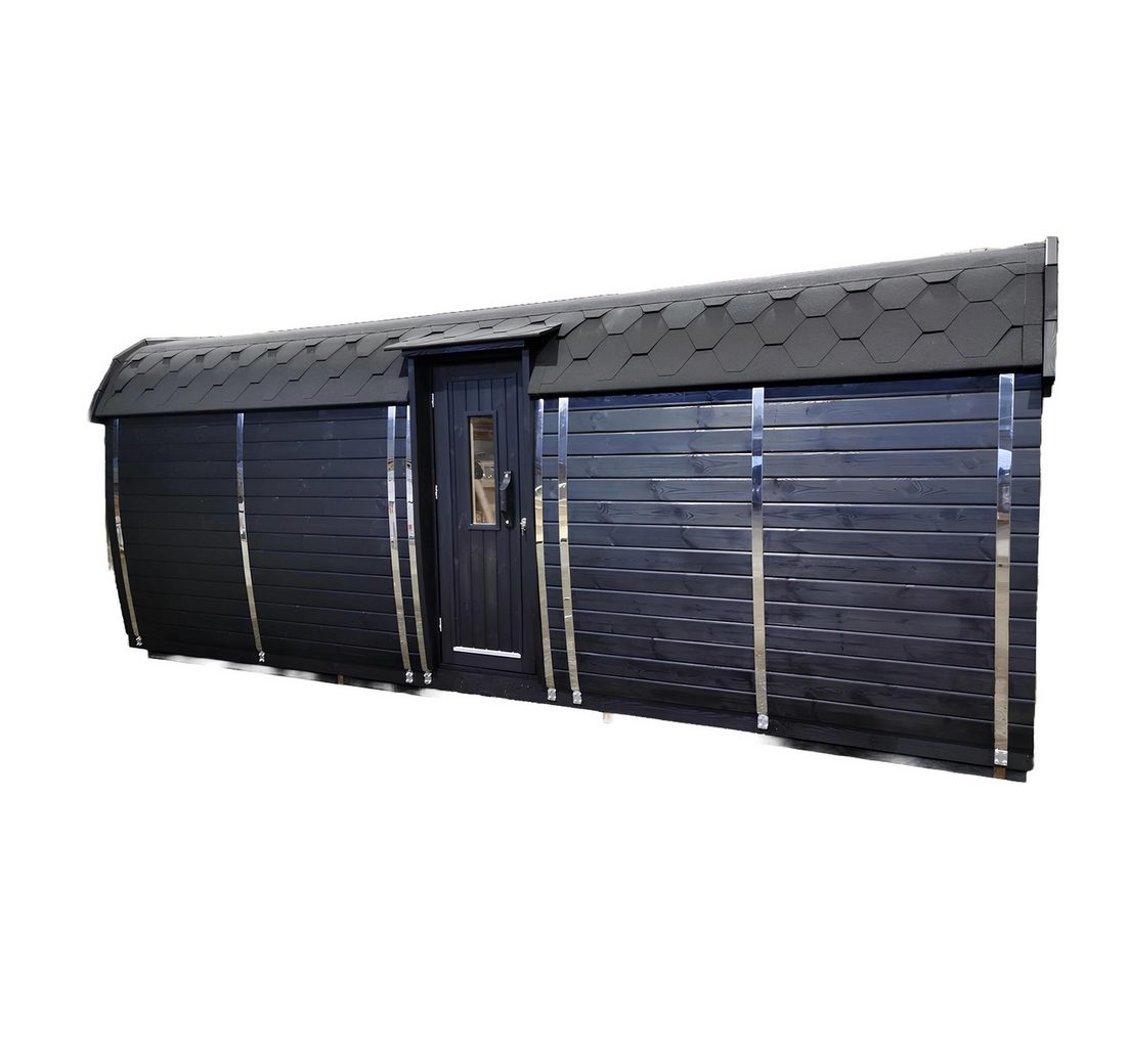 Xlmoebel Saunahaus Außensauna aus Kiefernholz mit Panoramafenstern