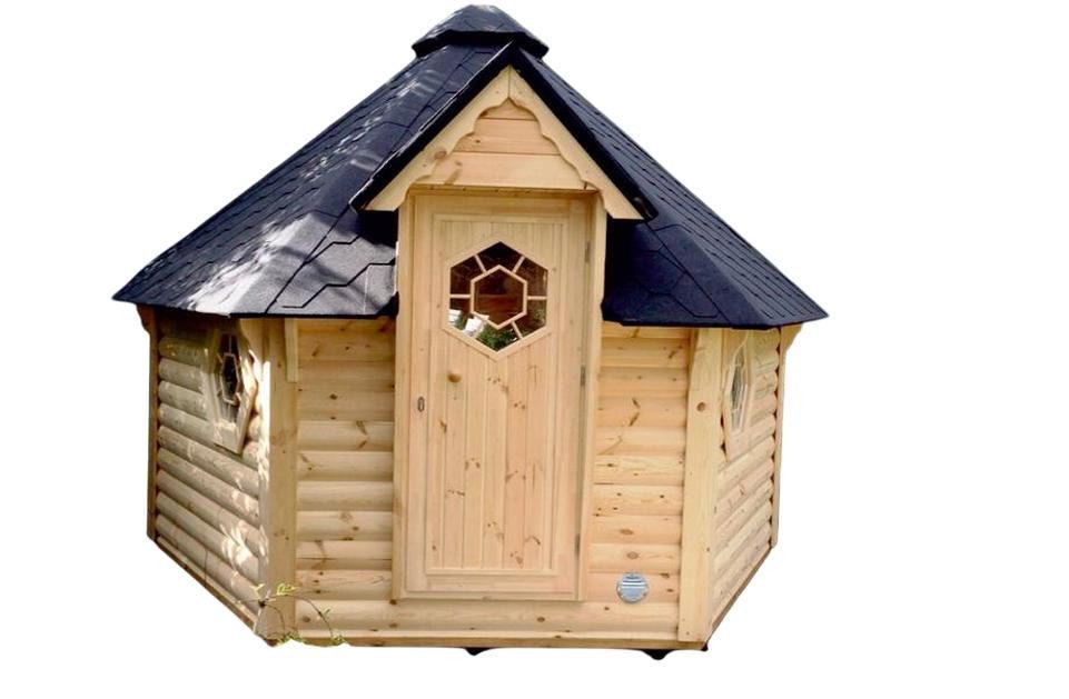 JVmoebel Fasssauna Holzsauna in Braun mit individueller Temperaturregelung