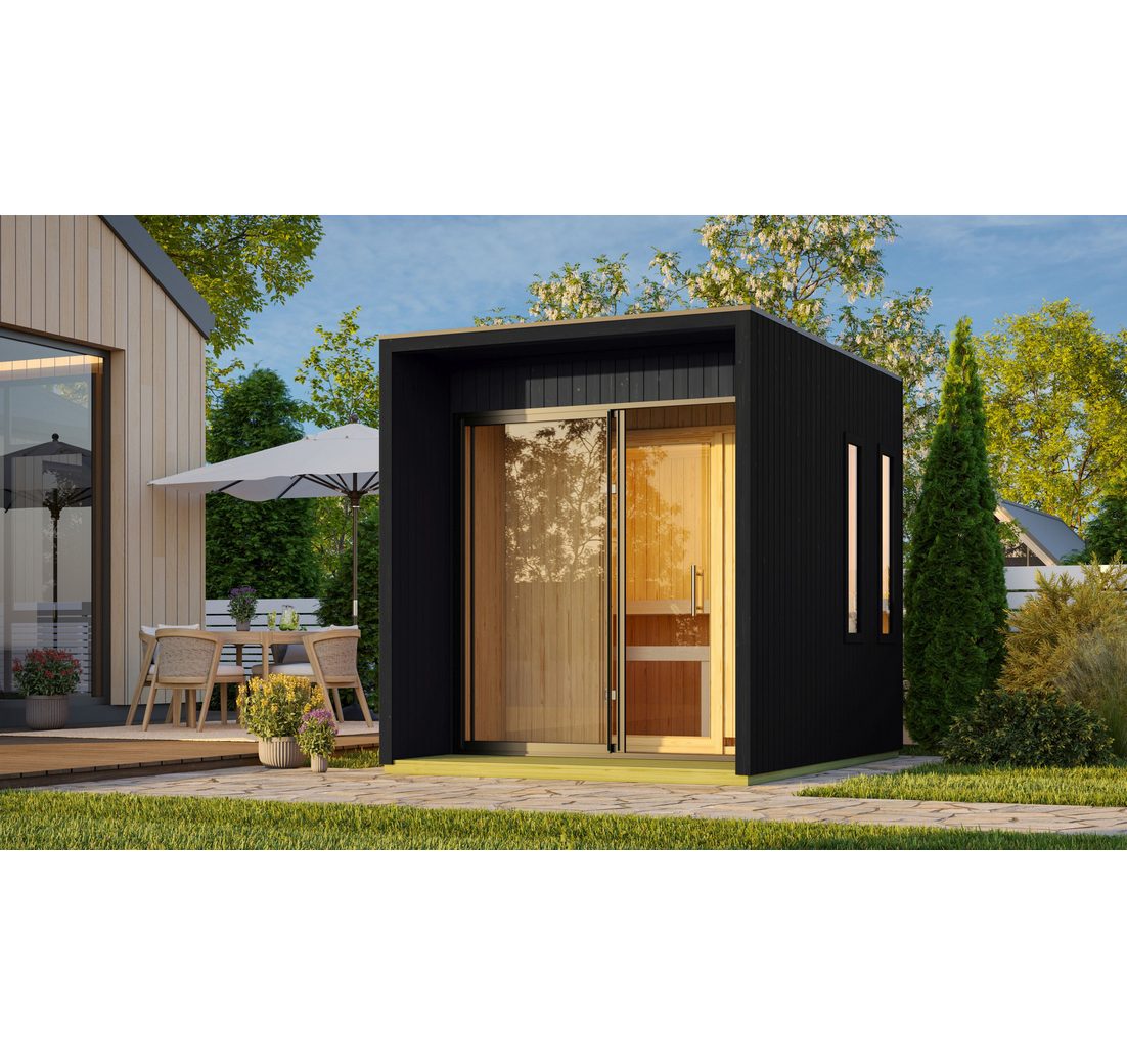 Karibu Saunahaus »Carlos« schwarz