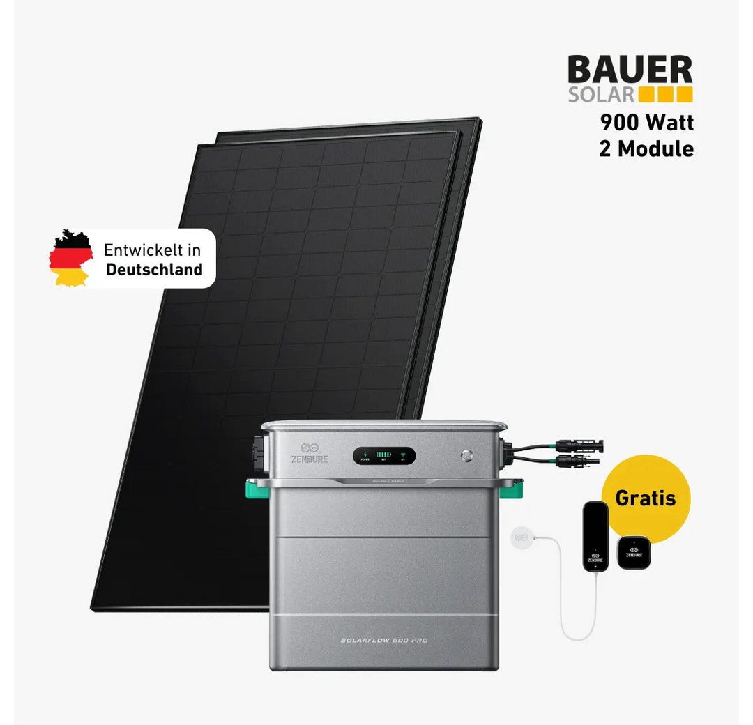 Balkonstrom Balkonkraftwerk 900W + Speicher