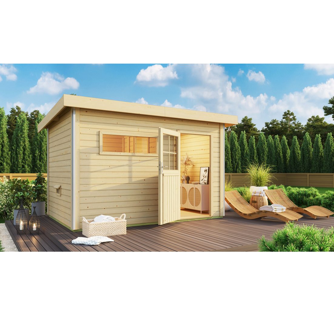 Karibu Saunahaus »Simon 3« mit klassischer Tür