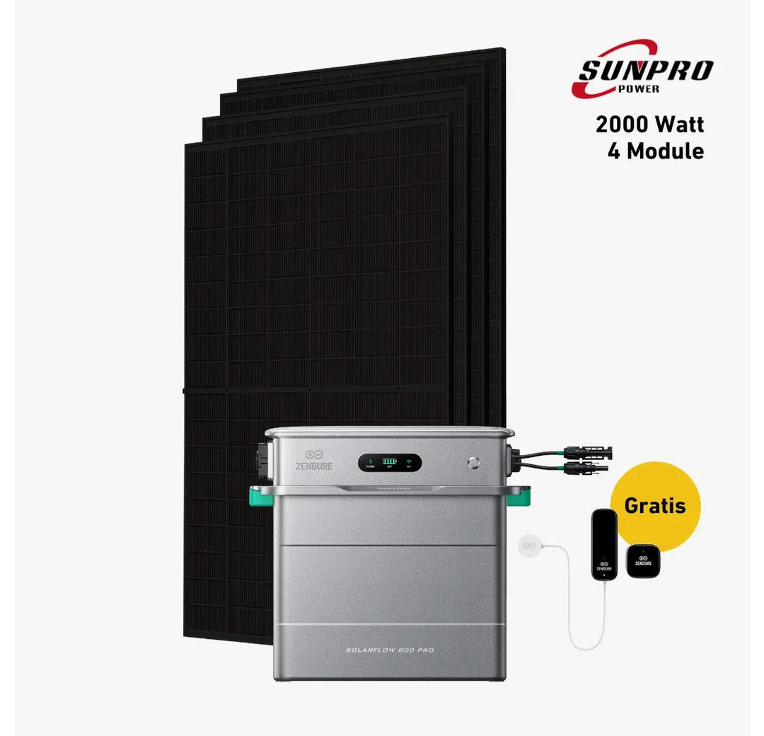 Balkonstrom Balkonkraftwerk 2000W + Speicher