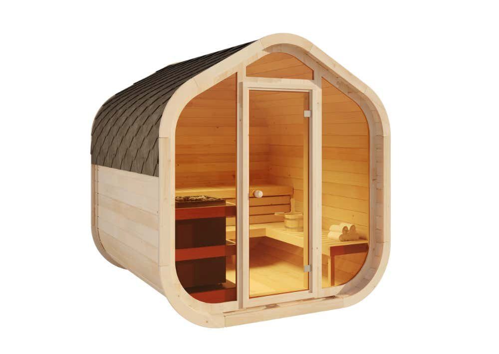 FinnTherm Fasssauna ScandiCube Wave Comfortissimo