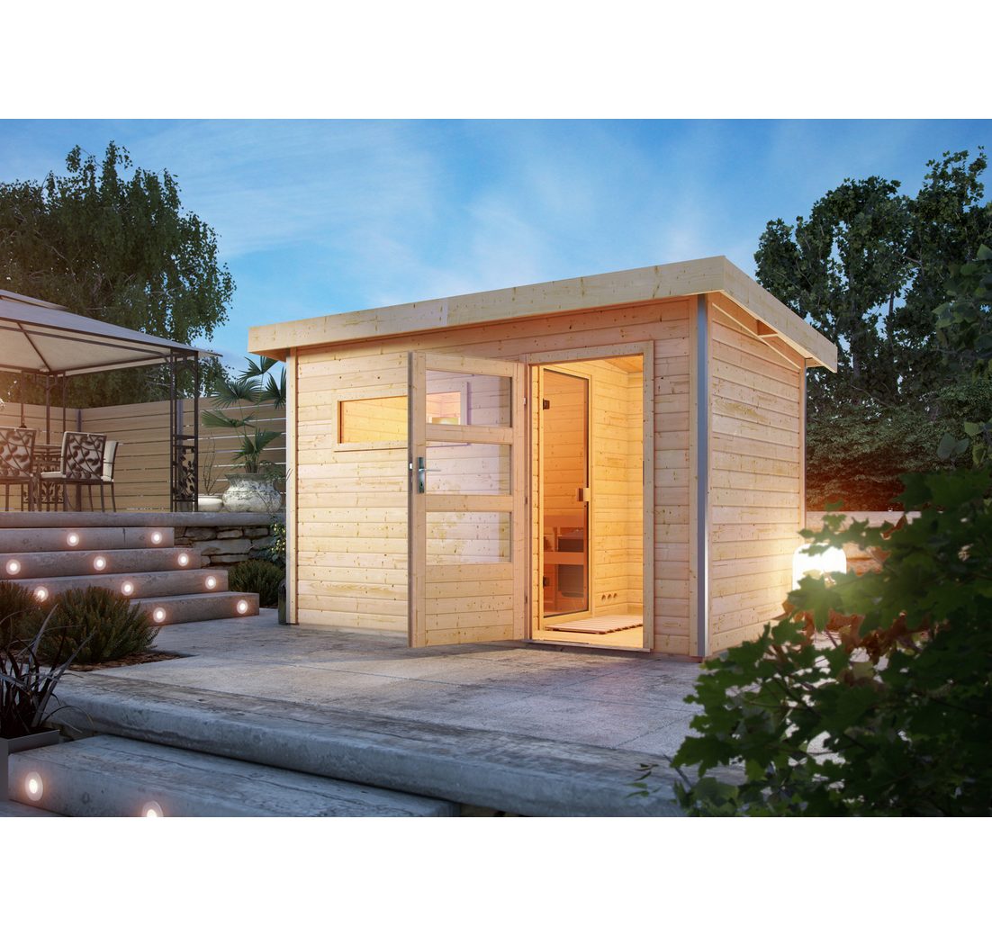 Karibu Saunahaus »Simon 1« mit moderner Tür