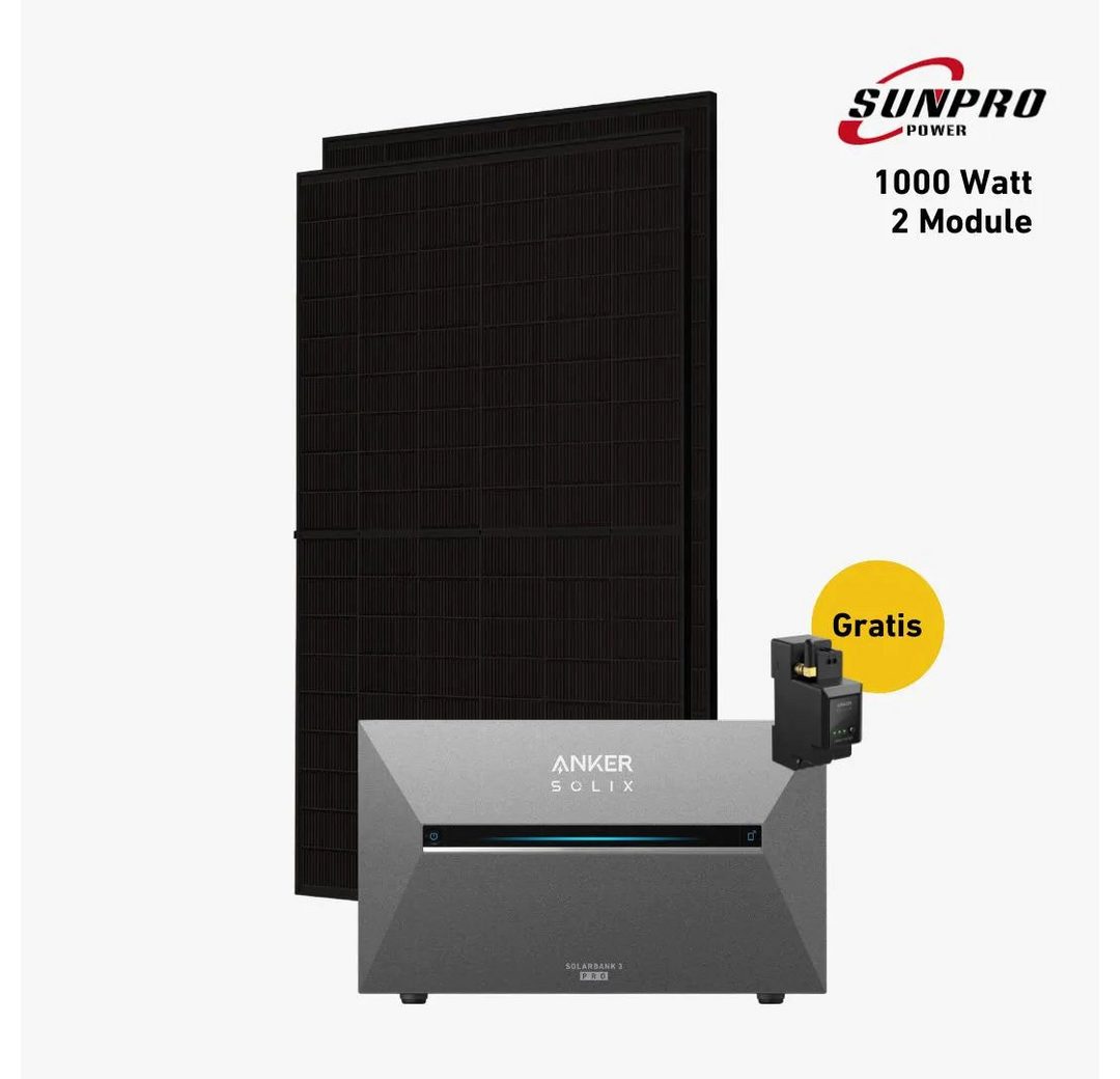 Balkonstrom Balkonkraftwerk 1000W mit Speicher