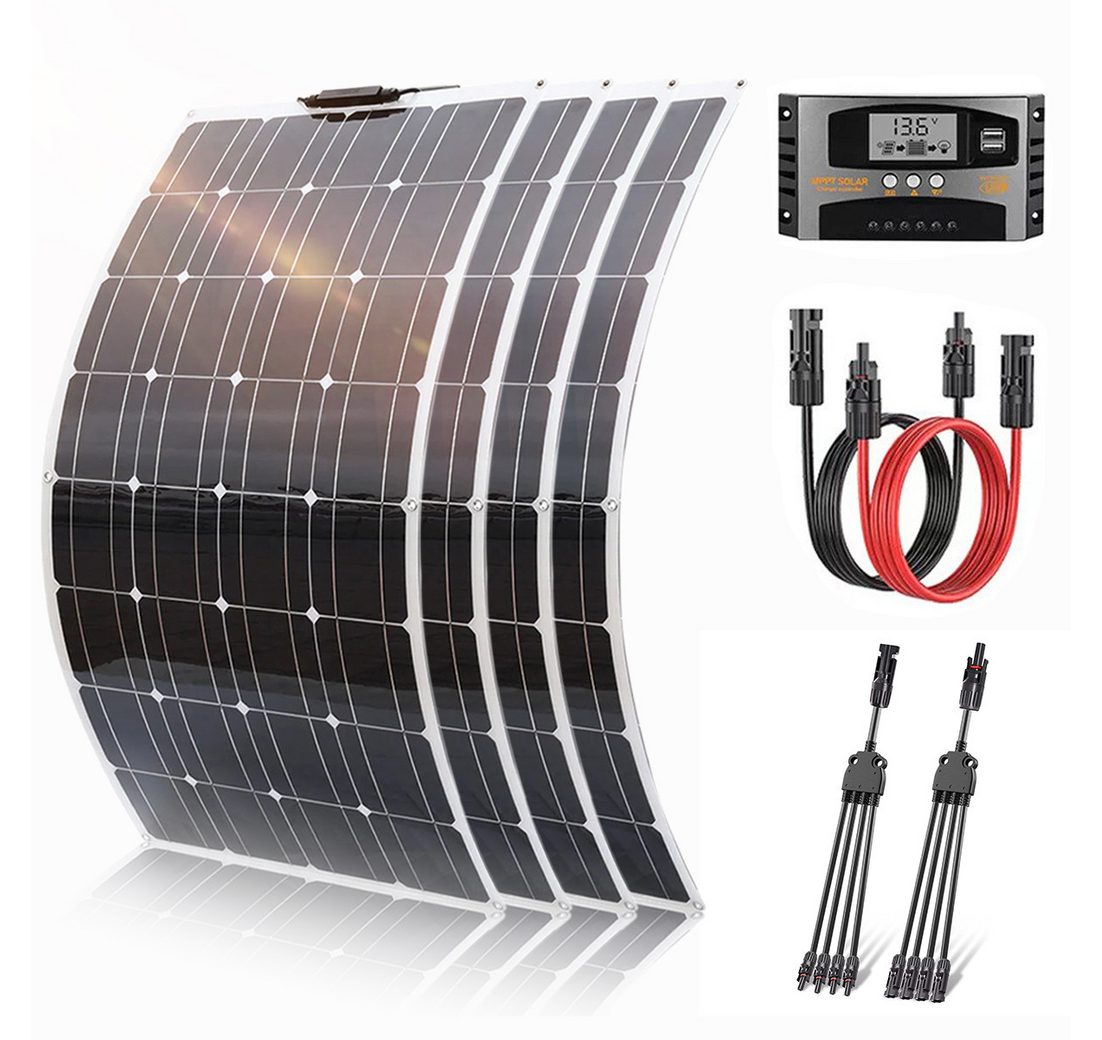 Rhein Beleuchtung Solarmodul 800W Flexibles Solarpanel Set für Wohnmobil Garten Boot 12V