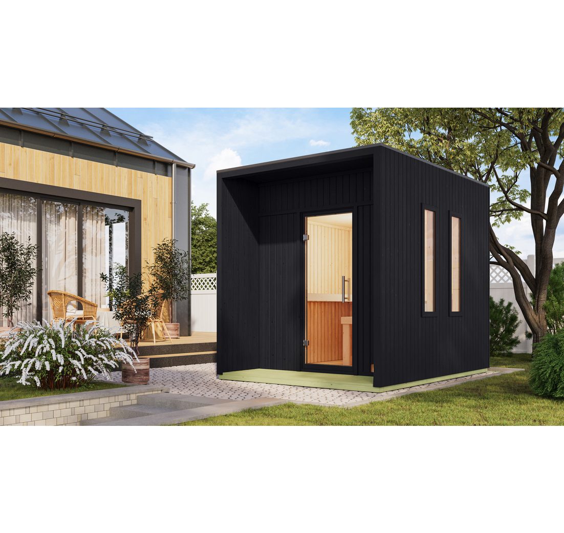 Karibu Saunahaus »Lars« schwarz