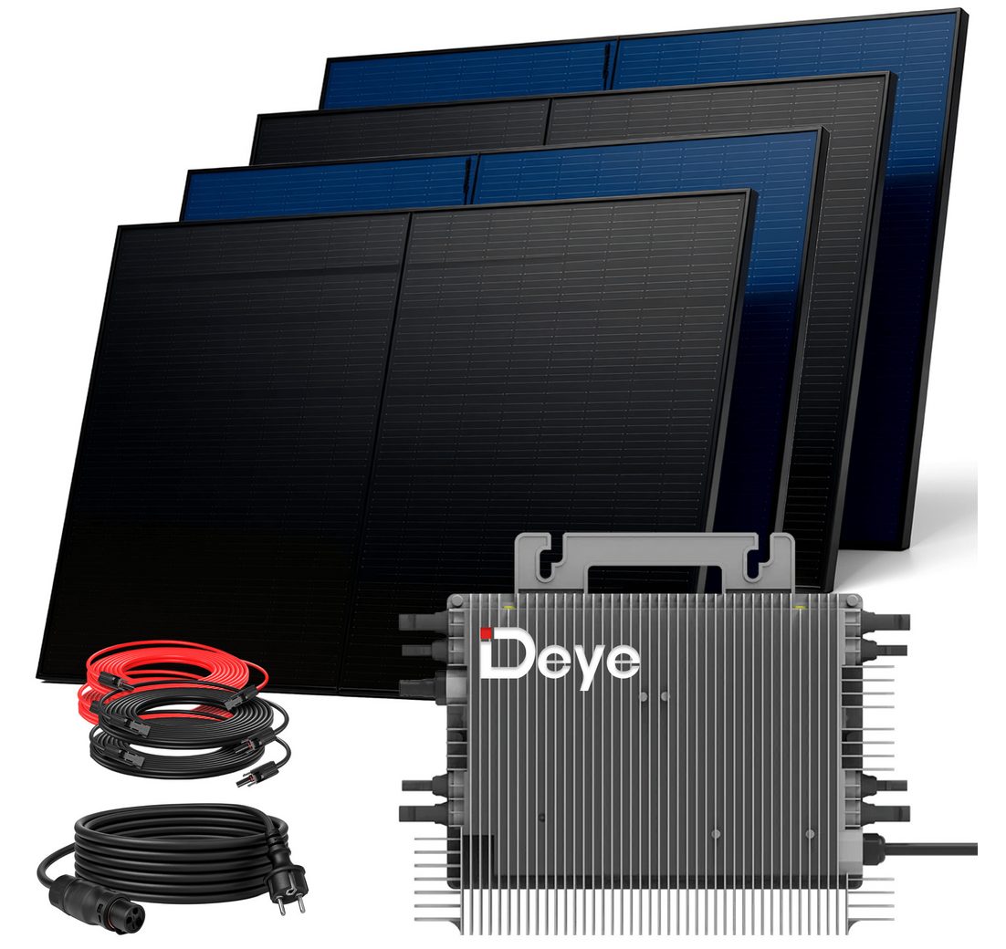 SUNNIVA Balkonkraftwerk 2000W BIFAZIAL FULLBLACK komplett Steckdose