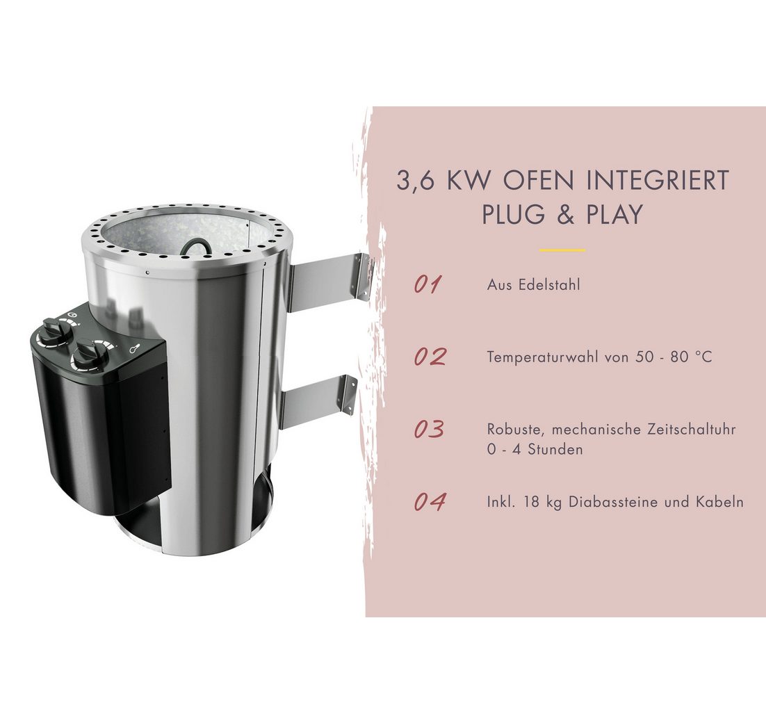 Plug&Play Saunaofen mit eingebauter Steuerung 3