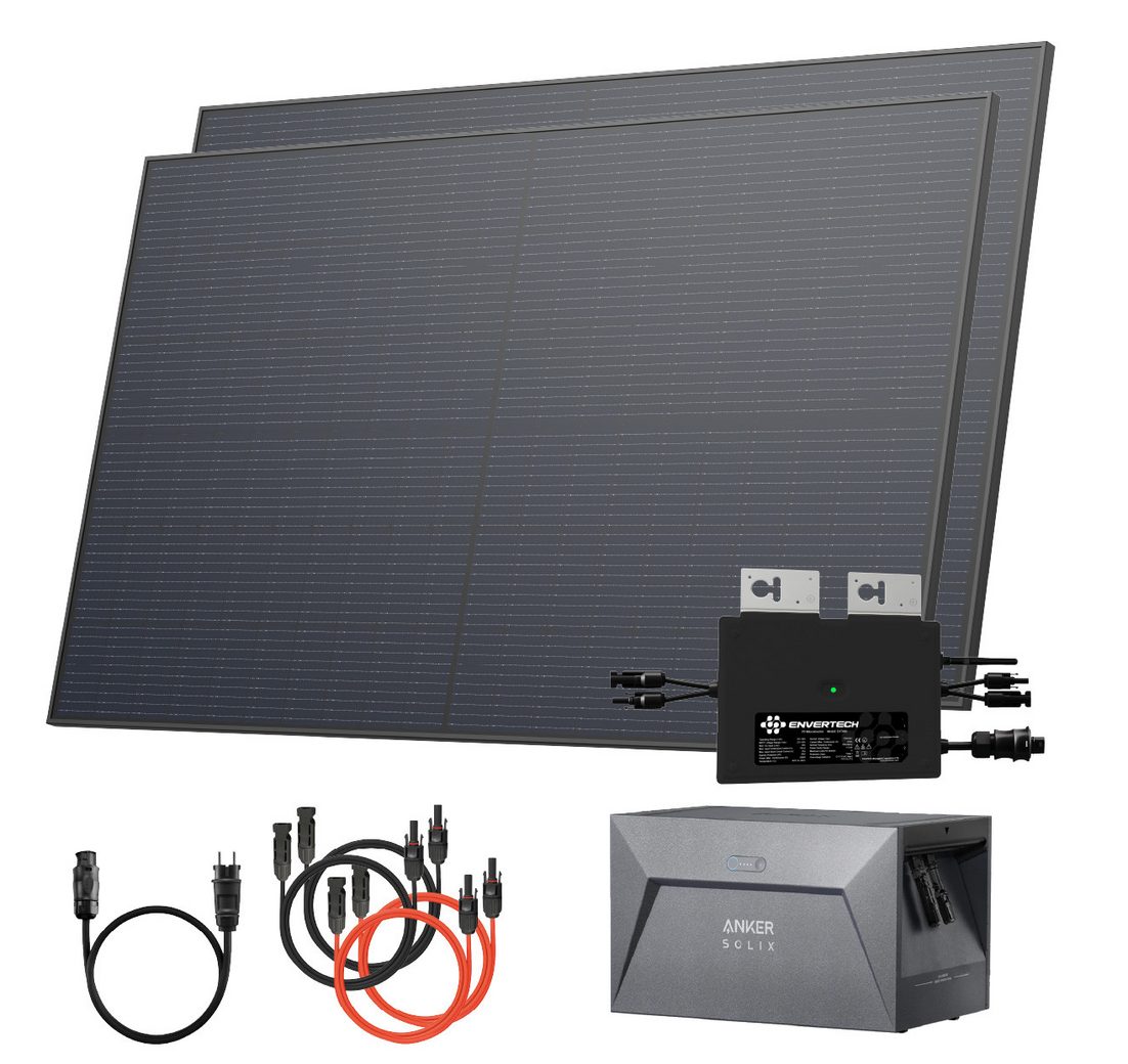 Solarway Balkonkraftwerk 890W mit Speicher 800W komplett Steckdose 1