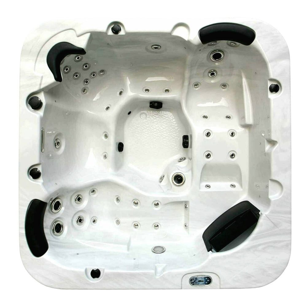 DEKO VERTRIEB BAYERN Whirlpool XXL Luxus SPA LED Whirlpool SET 215x215 Farblicht Outdoor Indoor Pool